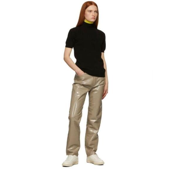 Agolde - Recycled Leather 90's Pinch Waist Pants - Picture 1 of 15